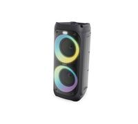 Majority P200 Bluetooth Party Speaker, 100W, Portable, LED Party Lights, Karaoke Microphone, Black, 5.0 Bluetooth, 3.5mm RCA, Dual 4" Drivers
