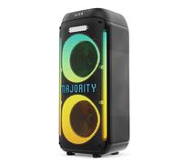 MAJORITY Portable Party Speaker & Karaoke Machine with Wired Microphone | Bluetooth, USB/SD MP3 Player | Mic Echo, Treble, Bass Boost, TWS Stereo, LED Lights | PA System Speaker Pulse P2