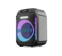 MAJORITY Pulse P1 Portable Party Speaker & Karaoke Machine with Wired Microphone | Bluetooth, USB/SD MP3 Player | Mic Echo, Treble, Bass Boost | TWS Stereo, LED Lights | PA System Speaker
