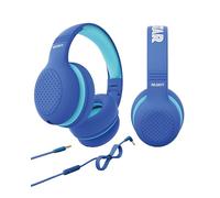 MAJORITY Wired Kids Headphones Over Ear | Comfort Soft Cushion Earpads | Lightweight & Fully Foldable Childrens Headphones Superstar | 85-94db Volume Limiter for School, Travel & Home | Blue