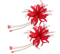 MAJORMENCH 1 Pair Chinese Hanfu Hair Clip Tassel Hairpin with Flower Shape Cloth Plastic Material Elegant Traditional Chinese Style Bridal Perfection for Brides Wedding and Cultural Events