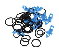 MAJORMENCH 10 Sets Fishing Hook Keeper with Rings Small Solid Bait Hooks Holder for Sea Fishing Rod Accessories with Sponge Pad, Portable Hanging Tool for