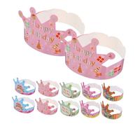 MAJORMENCH 100Pcs Birthday Paper Crowns Party Hats Decorative Headdress for Boys Celebration Photo Props