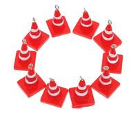 MAJORMENCH 10pcs Acrylic Charms Resin Pendant with 3d Traffic Barrier Design, Versatile Use for Necklaces and Keychains, Novelty Jewelry Charm and Mini Stop Signs for DIY Lovers and Craft