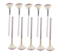 MAJORMENCH 10Pcs Fan Makeup Brush Soft Bristles for Highlight Powder Acid Essence for Travel the Go Touch Ups Precision Application for Women