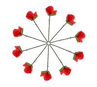 MAJORMENCH 10pcs Foldable Rose Trick Silk Flower Appearing Prop for Close-up Stage and Use Foldable Design for Party Decoration and Entertaining Shows