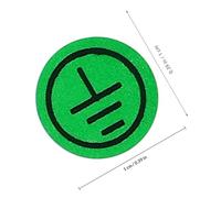 MAJORMENCH 10pcs Grounding Safety Warning Stickers Green Pvc Electrical Equipment Labels with Markings for Factories and Construction Sites