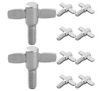 MAJORMENCH 10pcs Metallic Drum Wing Screw for Drum Kits M8 Aluminum Alloy Drum Set Top Screw Reliable Safety Features Mounting Hardware for Cymbal Fixing