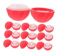 MAJORMENCH 10pcs Pink Sphere Lip Balm Containers Refillable Portable Cosmetic Storage Boxes Plastic Holder for Travel and DIY Homemade Lip Balms