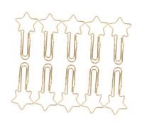 MAJORMENCH 10pcs Star Shaped Metal Clips Multifunctional Pen Holder Bookmark Paperclip Organizer for Office School Classroom Durable Thick Metal Design