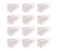 MAJORMENCH 12pcs Childproof Sliding Door Security Locks for Refrigerator Door and Glass Window, White Plastic Safety Locks with Easy Installation and Safety Features for Wide Application