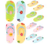 MAJORMENCH 12pcs DIY Charms Miniature Slipper Models Hawaiian Sandals Shaped Resin Plastic, for Crafts, Jewelry and Boxes