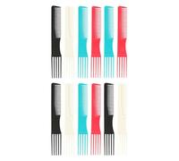 MAJORMENCH 12pcs Plastic Hairdressing Tool Combs for Professional Hair Styling, Detangling and Creating Many Kinds of Hairstyles, for Everyday Use Random Color