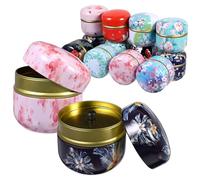 MAJORMENCH 12pcs Reusable Metal Tea Canisters and Candy Jars with Lovely Pattern, Easy to Use Decorative Storage Tins for Party and Festival, for Tea and Sweet Storage Random Color
