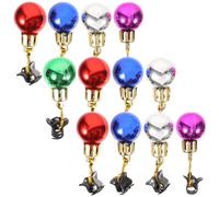 MAJORMENCH 12pcs Shiny Christmas Beard Clips with Hair-safe Grip and Easy to Attach Special Material Baubles for Men Party Costume Decor Props and Mini-christmas Tree Hanging Random Color