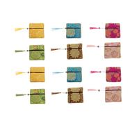 MAJORMENCH 12pcs Silk Brocade Jewelry Pouches with Tassel, Chinese Style Drawstring Storage Bags for Bracelets, Coin, and Pendant Organizer in Assorted Colors Color