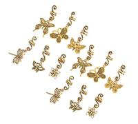 MAJORMENCH 12pcs Vintage Metal Dreadlock Charms Set Braid Clips Lightweight Alloy Secure Hold on Braids Elegant Retro Style for Women Everyday Wear Hair Accessories