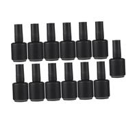 MAJORMENCH 13pcs 15ml Matte Black Glass Nail Gel Bottles with Brush Caps Refillable Leak-proof Nail Polish Dispenser for Manicure Store and DIY