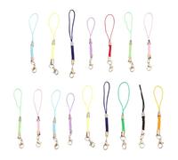 MAJORMENCH 15pcs Lobster Clasp Phone Strap Wrist Lanyard Rope for Cellphone | Colorful Metal and Rope Set, Smooth Surface, Easy Swapping, for Craft Projects and Party Gifts Random Color