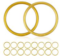 MAJORMENCH 18 Pcs Glitter Jelly Bangles Bracelets Set, Soft Lightweight Gold and Light Gold Silicone Bracelets for Women, Sparkly Wrist Accessories for Daily Wear and Party