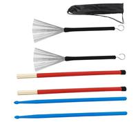MAJORMENCH 1set Professional Drum Wire Brush and Drumsticks Set with Storage Bag for Percussion and Jazz Musicians Lightweight for All Performance Levels