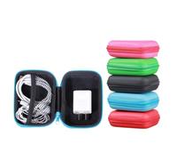 MAJORMENCH 2 Pcs Eva Data Cable Storage Bags with Inner Mesh Pockets and Sturdy Zipper, Portable Hard Shell Cases for Travel and Outdoor Use, Protect Headphones and Accessories Random Color