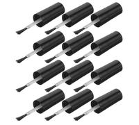 MAJORMENCH 20pcs Gel Polish Brush Replacement Caps with 10ml Brush Nail Polish Bottle Caps for Manicure Finger Nail Art Tools with Glossy Black Lid Suitable for Gel
