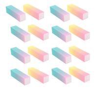 MAJORMENCH 20pcs Gradient Color Nail Buffer Blocks for Women, Rectangular Sponge Hybrid Sponge Files with Pink Yellow and Blue Purple Shades, Professional Manicure Polishing Buffers