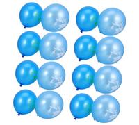 MAJORMENCH 20pcs Latex Balloons Set with World Map Printing Light and Dark Blue Party Supplies for School Classroom Birthday Decorations Reusable Wall and Ceiling Ornaments