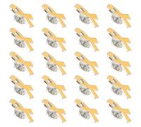 MAJORMENCH 20pcs Oil Drip Ribbon Brooch Campaign Awareness Pin Support Lapel Pin for Charity Donation Event Accessories Light Yellow
