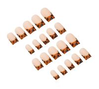 MAJORMENCH 24pcs Leopard Print Nails Almond Shape Full Cover Detachable Artificial Fingernails for Home Manicure Party Wear Stylish Fake Nails
