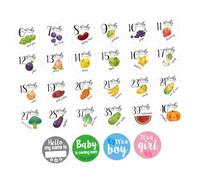 MAJORMENCH 28Pcs Pregnancy Weekly Belly Stickers Photo Props for Expecting Mothers, Maternity Progress Decals for Bump Growth Tracking and Newborn Set