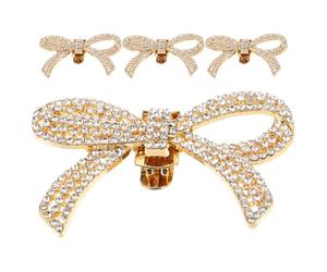 MAJORMENCH 2pairs Rhinestone Shoe Embellishments Floral Butterfly Shoe Clips Bling Charms Detachable Jewelry for Brides Women Wedding Party