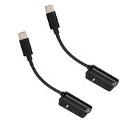 MAJORMENCH 2pcs 2-in-1 Headphone Adapters Type-c to 3.5mm Adapters Earphone Plug and Play Charge and Listen Simultaneously Tpe Alloy Business Travel