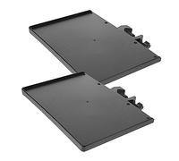 MAJORMENCH 2pcs Abs Clamp Sound Card Tray for Microphone Stand Durable Thickened Black Tray with High Edges to Prevent Item Falling Suitable for Stage Office Classroom and Home Use