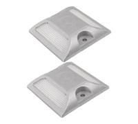 MAJORMENCH 2pcs Cast Aluminum Reflective Road Markers Sand Fill, Sturdy Outdoor Reflectors for Sports Fields, Driveways, and Pavement Safety