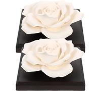 MAJORMENCH 2pcs Ceramic Rose Shaped Essential Oil Diffusers Car Air Fresheners Portable Decoration for Car and Living Room with Unique Design round Corners