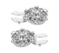 MAJORMENCH 2pcs Detachable Crystal Jewelry Cufflinks Buttons Elegant Rhinestone Design Alloy Sparkling Rhinestone Embellishments Women Men Formal Occasions