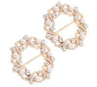 MAJORMENCH 2pcs Golden Alloy Decorative Scarf Clips for Women Sweater and Blouse, Versatile Anti-slip Cardigan Clips Suitable for Bridal and Festive Occasions, All-season Fashion Accessories