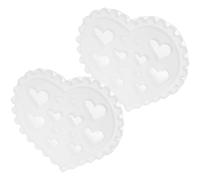 MAJORMENCH 2pcs Heart Mould Mini Charms Molds Soft Silicone Nail Art Making Tool Unique Design Heart-Shaped Pattern Easy Operation Creative Manicure for Nail Artists and Beginners