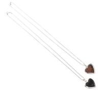MAJORMENCH 2pcs Heart Pendant Necklace for Women, Temperature Sensing and Color Changing Mood Jewelry, Stainless Steel Alloy, Elegant Design, for Dinner Party or Color