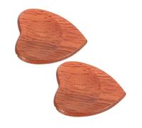 MAJORMENCH 2Pcs Heart Shaped Solid Wood Guitar Picks Wooden Plectrums for Folk Electric Bass Stringed Instruments Comfortable Grip Easy to Carry