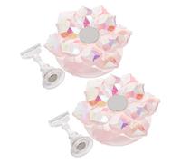MAJORMENCH 2pcs Magnetic Nail Tip Holder Nail Practice Stand Pink Cherry Blossom Crystal Display Rack for False DIY Manicure Salon Use