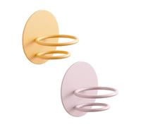 MAJORMENCH 2pcs Makeup Sponge Holder Wall-mounted Storage Rack, Punch-free Iron Makeup Egg Stand for Bathroom, Yellow and Pink Blender Drying Organizer