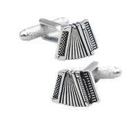 MAJORMENCH 2pcs Men’s Accordion Music Note Cufflinks for Business Shirts, Black Copper Metal Tuxedo Shirt Accessories for Wedding and Formal Events
