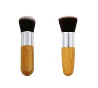 MAJORMENCH 2pcs Multifunctional Foundation Makeup Brush Set Soft Dense Silky Cosmetic Tools with Flat and Round Heads for Blending and Airbrushed Finish