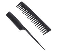 MAJORMENCH 2pcs Pintail Hair Comb Set, Plastic Hairdressing Comb, Black, for Hair Coloring and Back Combing, Barber and Cosmetic Supply Kits