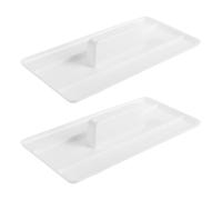MAJORMENCH 2pcs Plastic Fondant Cake Smoother Tool with Scratch-Free Surface and Large Coverage Efficiency for Multi Layer Cake Decorating and DIY Baking, Square Shape with Rounded Edge