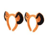 MAJORMENCH 2pcs Plush Lion Ears Headband for Halloween and Theme Party, Soft Comfort Cloth Material, Lightweight and Cute Animal Ear Cosplay Accessory for Women Men Teens
