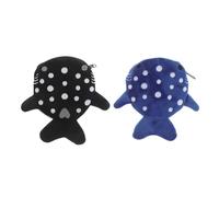 MAJORMENCH 2pcs Plush Shark Coin Purse Set with Single Hand Zipper Use and Noise Reducing Interior, Kawaii Cartoon Sea Animal Wallets for Travel and Outdoor Use by Women